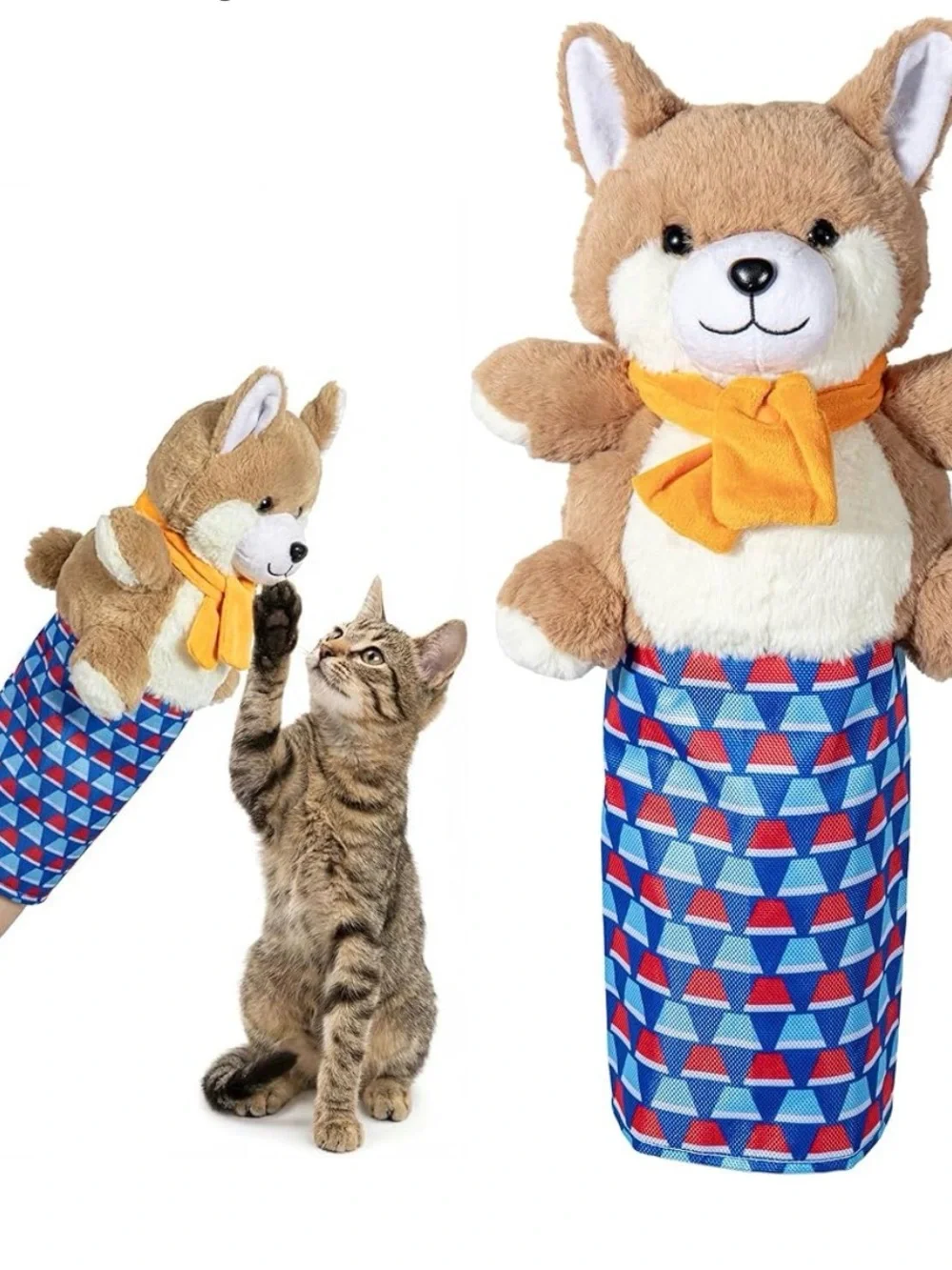 New Cat Wrestling Glove Toy Karate Kitty Puppet with Built-in Catnip Cat Toy